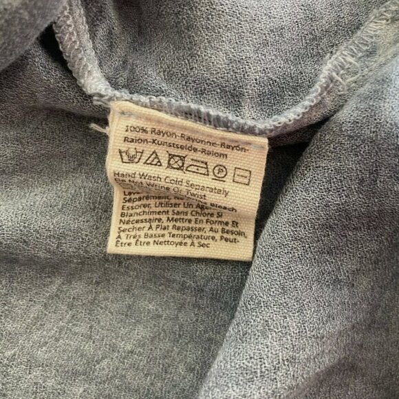 Free People Denim Blue Gray color High Low Tie Neck Sleeveless V-Neck Tank Sz XS - Picture 8 of 9